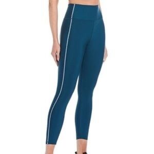 kinesis contrast stitch green high rise 7/8 leggings size xs